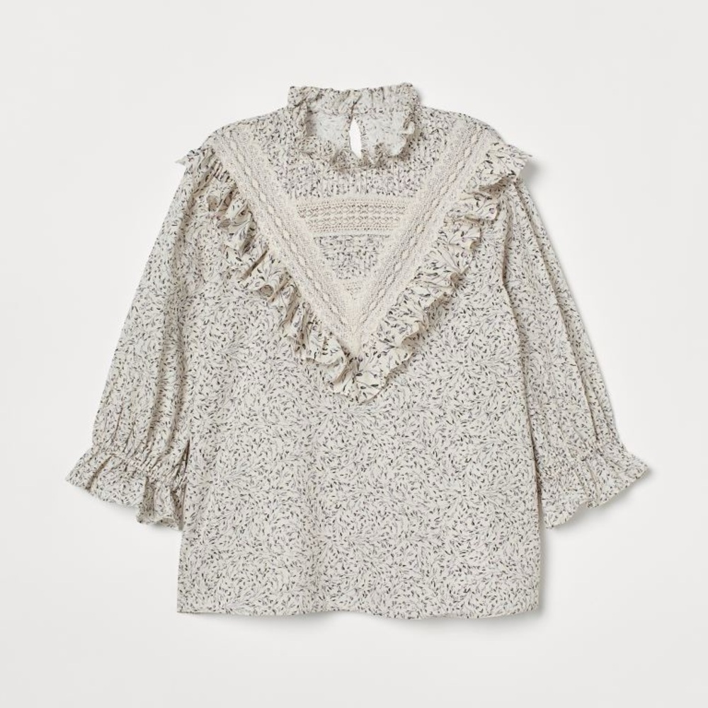 H&M Floral Ruffle Blouse